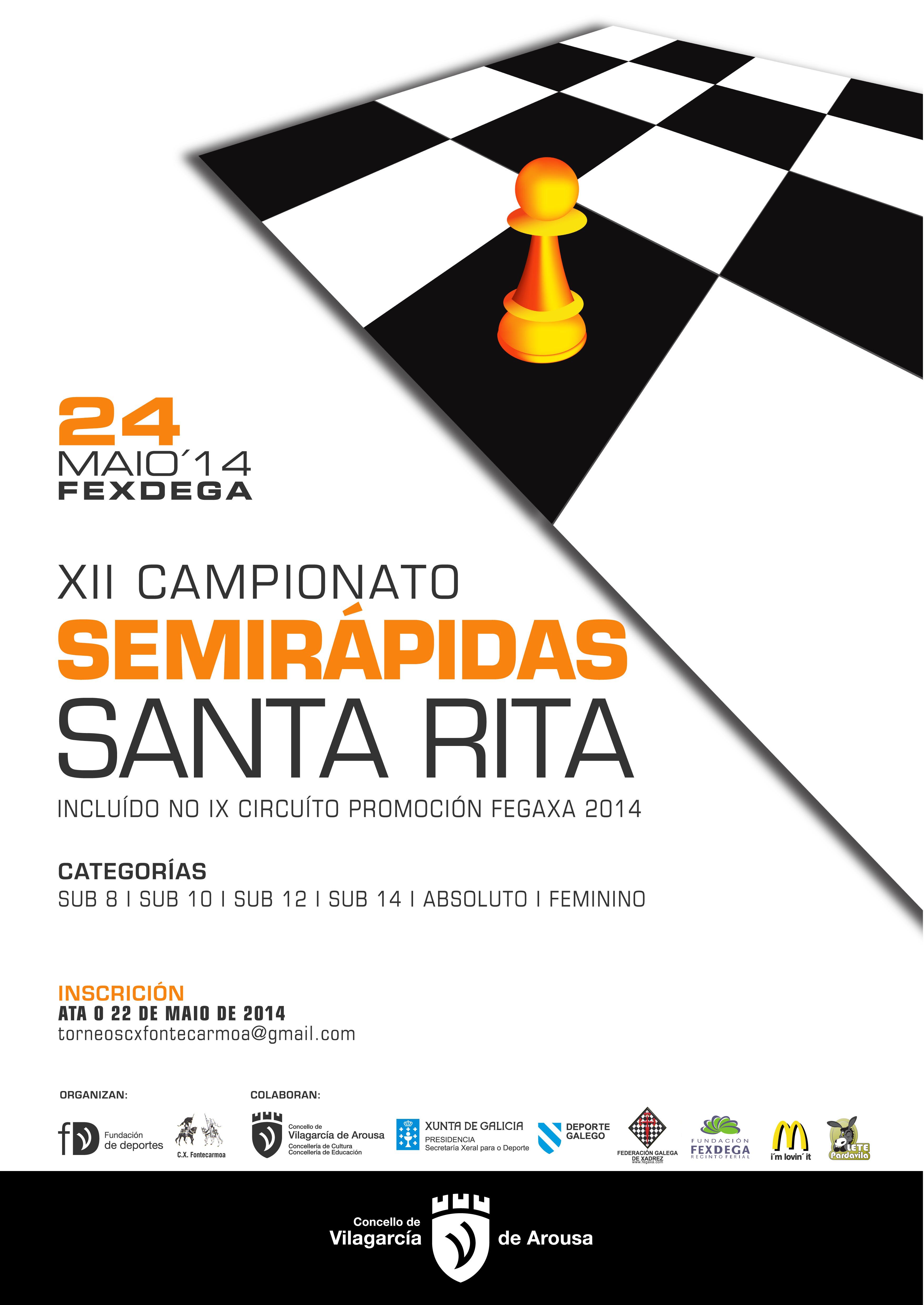 Cartel torneo de xadrez Santa Rita 2014